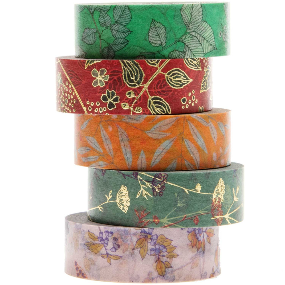 Set of washi tape - Paper Poetry - Funny Fall, 15 mm x 10 m, 5 pcs.