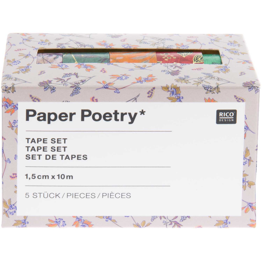 Zestaw taśm washi - Paper Poetry - Funny Fall, 15 mm x 10 m, 5 szt.