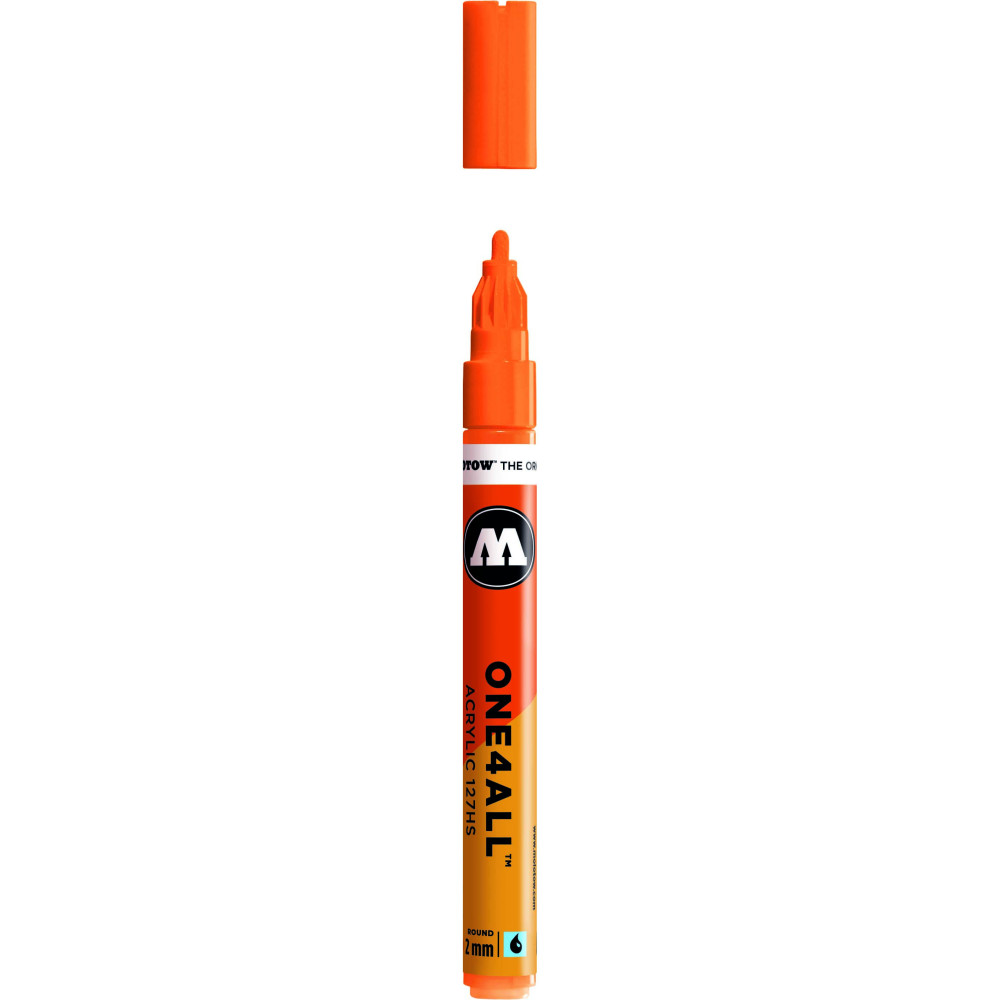 Marker akrylowy One4All - Molotow - Neon Orange Fluo, 2 mm