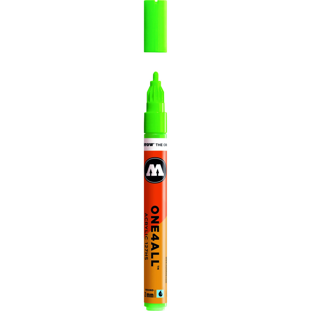 One4All acrylic marker - Molotow - Neon Green Fluo, 2 mm