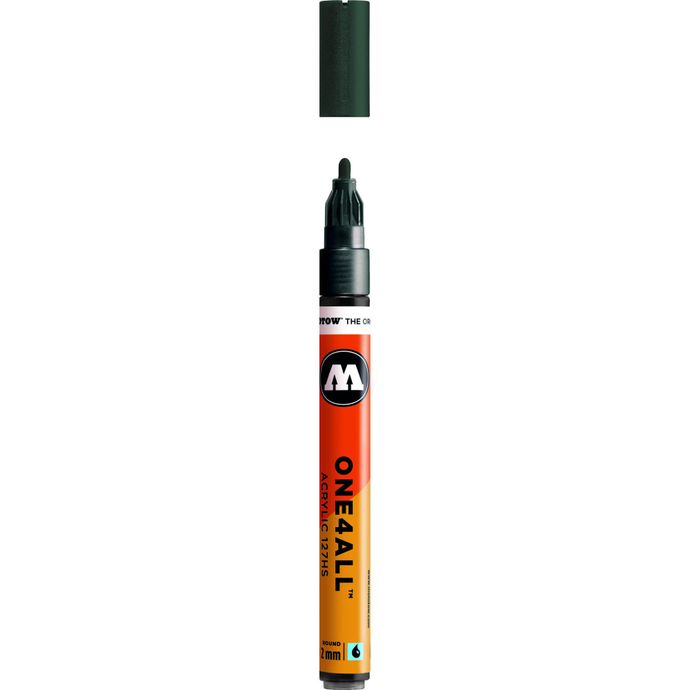 Marker akrylowy One4All - Molotow - Metallic Black, 2 mm