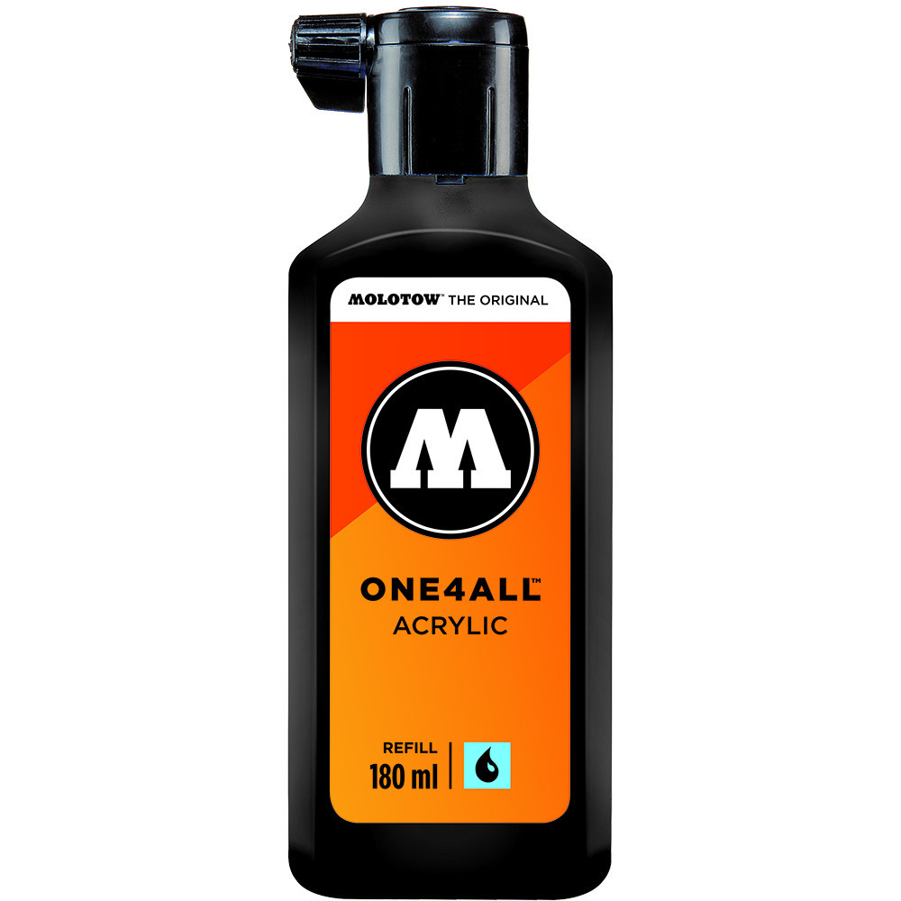 One4All acrylic paint refill - Molotow - Signal Black, 180 ml