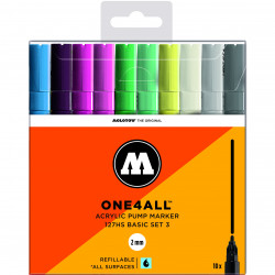 Set of One4All acrylic markers - Molotow - Basic Set 3, 2 mm, 10 pcs.