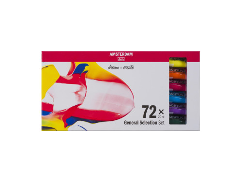Zestaw farb akrylowych w tubkach - Amsterdam - 72 kolory x 20 ml