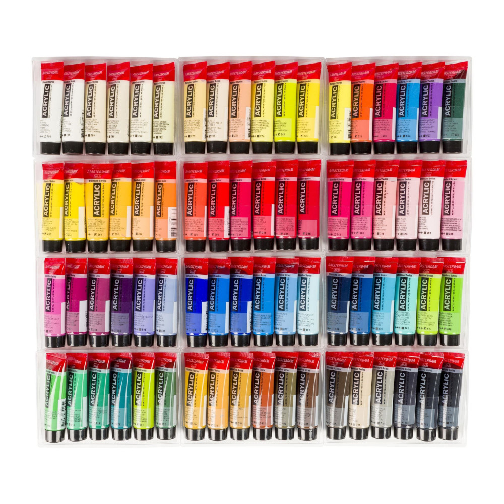 Zestaw farb akrylowych w tubkach - Amsterdam - 72 kolory x 20 ml