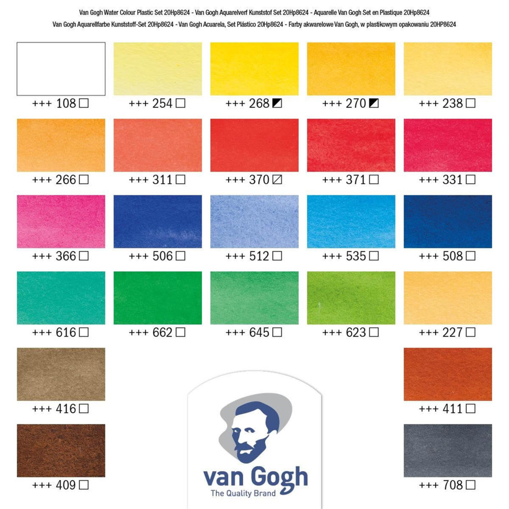Watercolor paints pocket box - Van Gogh - 24 colors