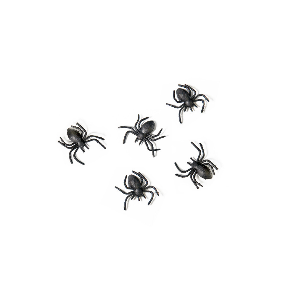 Decorative spiders - black, 3 x 3 cm, 10 pcs.