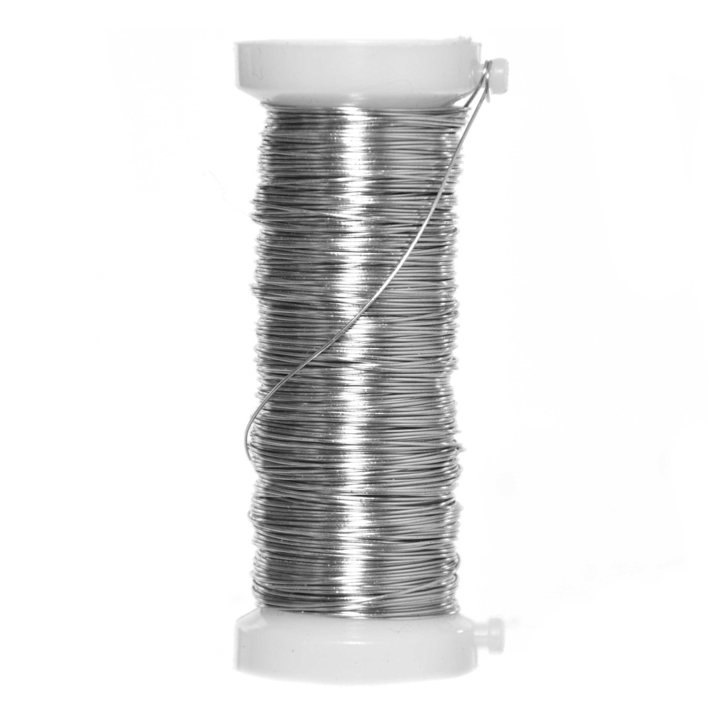 Craft floristic wire - silver, 0,4 mm x 25 m