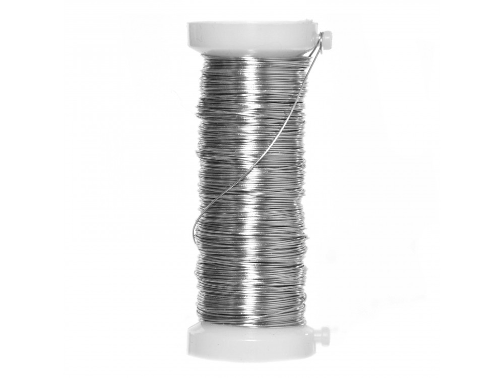 Craft floristic wire - silver, 0,3 mm x 25 m