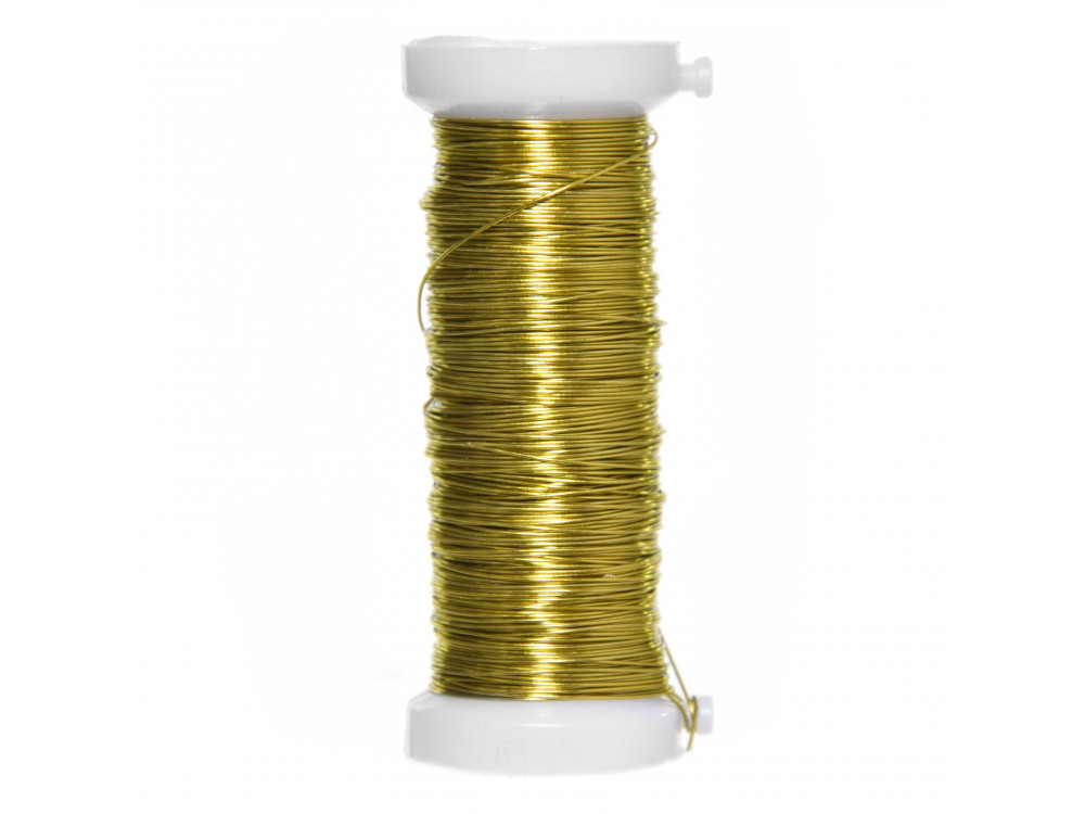 Drucik florystyczny metalowy - złoty, 0,4 mm x 25 m