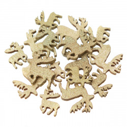 Wooden shapes with glitter...