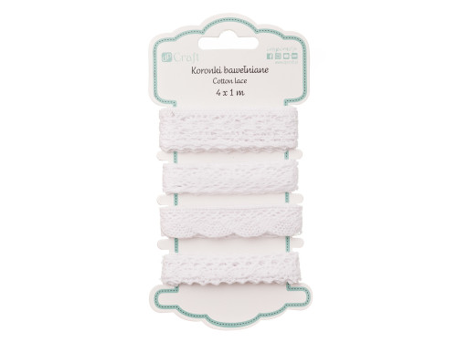 Cotton laces - DpCraft - Bridal White, 4 szt.