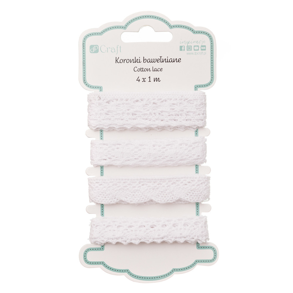 Cotton laces - DpCraft - Bridal White, 4 szt.