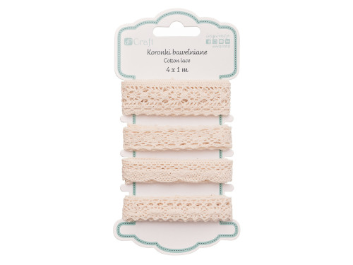 Cotton laces - DpCraft - Antique Beige, 4 szt.