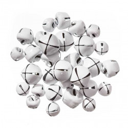 Dzwoneczki ozdobne, metalowe - DpCraft - białe, 30 szt.
