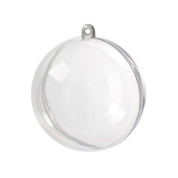 Acrylic two-piece bauble - transparent, 15,6 cm