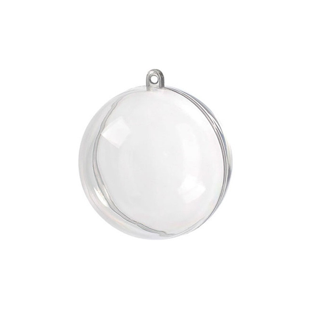 Acrylic two-piece bauble - transparent, 15,6 cm