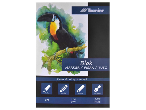 Marker paper pad A4 - Leniar - 200 g, 20 sheets