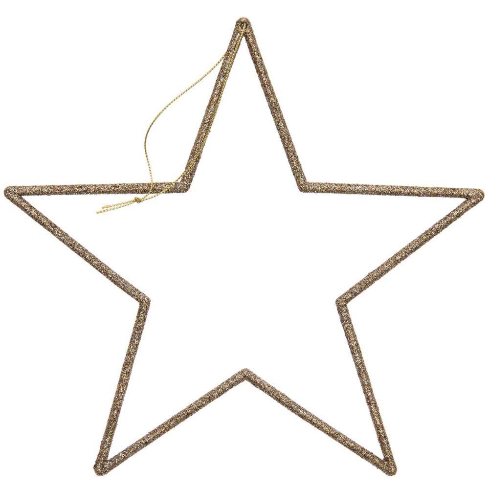 Christmas pendant Star - Rico Design - gold, 24,5 x 24,5 cm