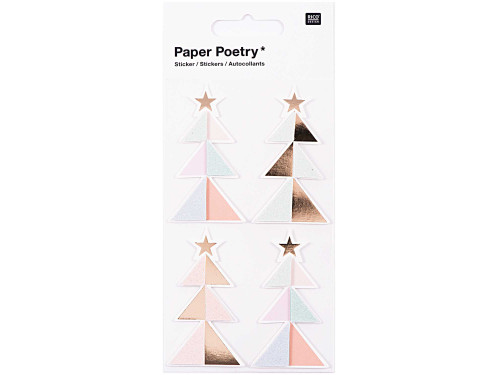 Christmas 3D stickers - Paper Poetry - Fir trees, 4 pcs