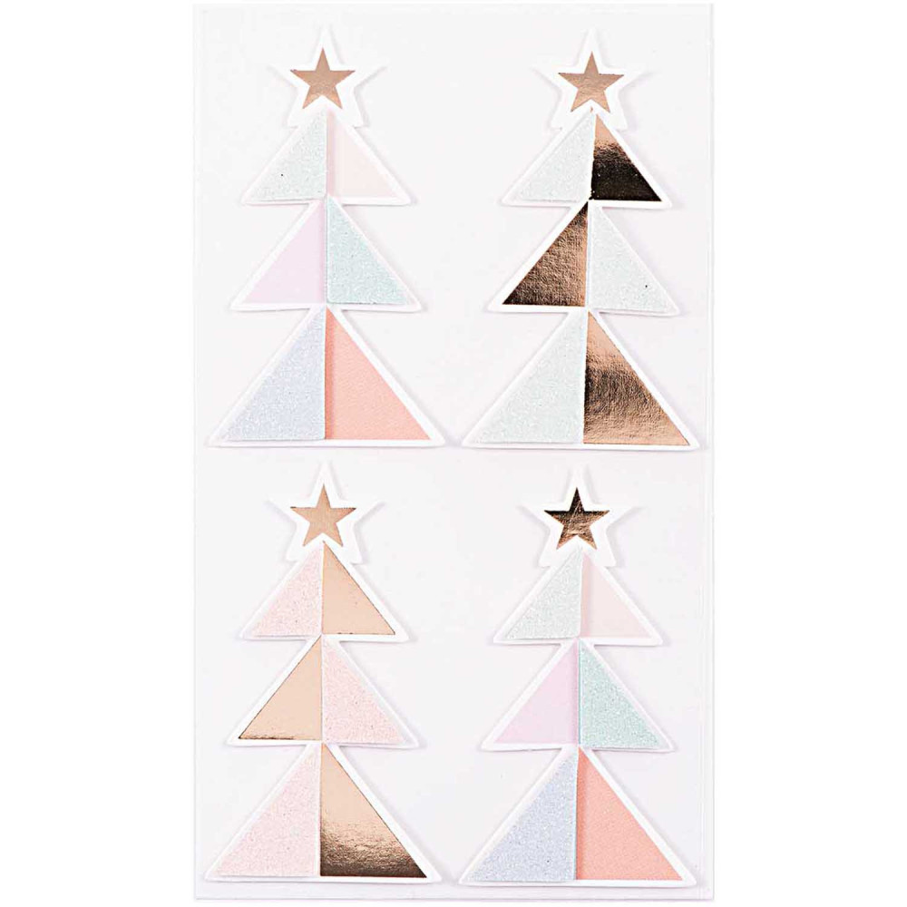Christmas 3D stickers - Paper Poetry - Fir trees, 4 pcs