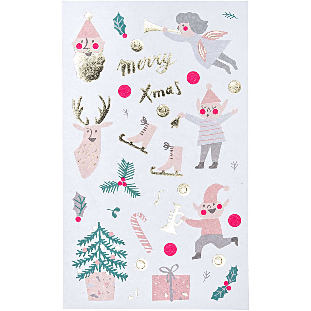 Christmas stickers - Paper Poetry - Jolly Christmas, pastel, 80 pcs.