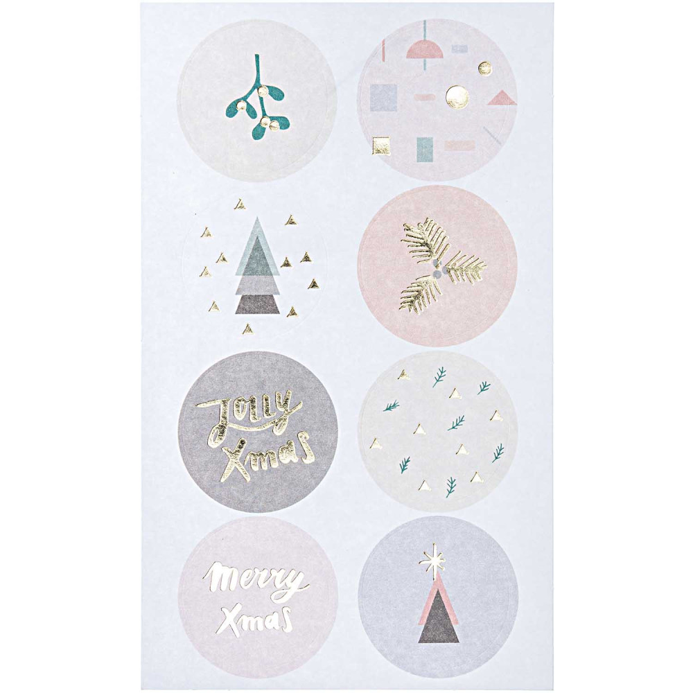Christmas stickers - Paper Poetry - Jolly Christmas, pastel, 80 pcs.