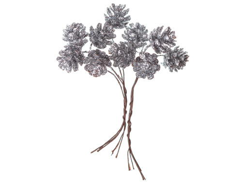 Mini pinecones - DpCraft - silver, 10 pcs.