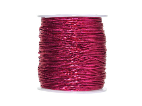 Sznurek dekoracyjny, metalizowany - różowy, 1 mm x 100 m