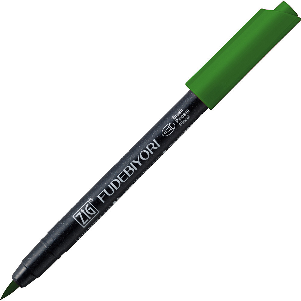 Zig Fudebiyori Brush Pen - Kuretake - Deep Green