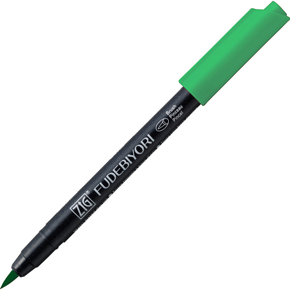 Zig Fudebiyori Brush Pen - Kuretake - Emerald Green