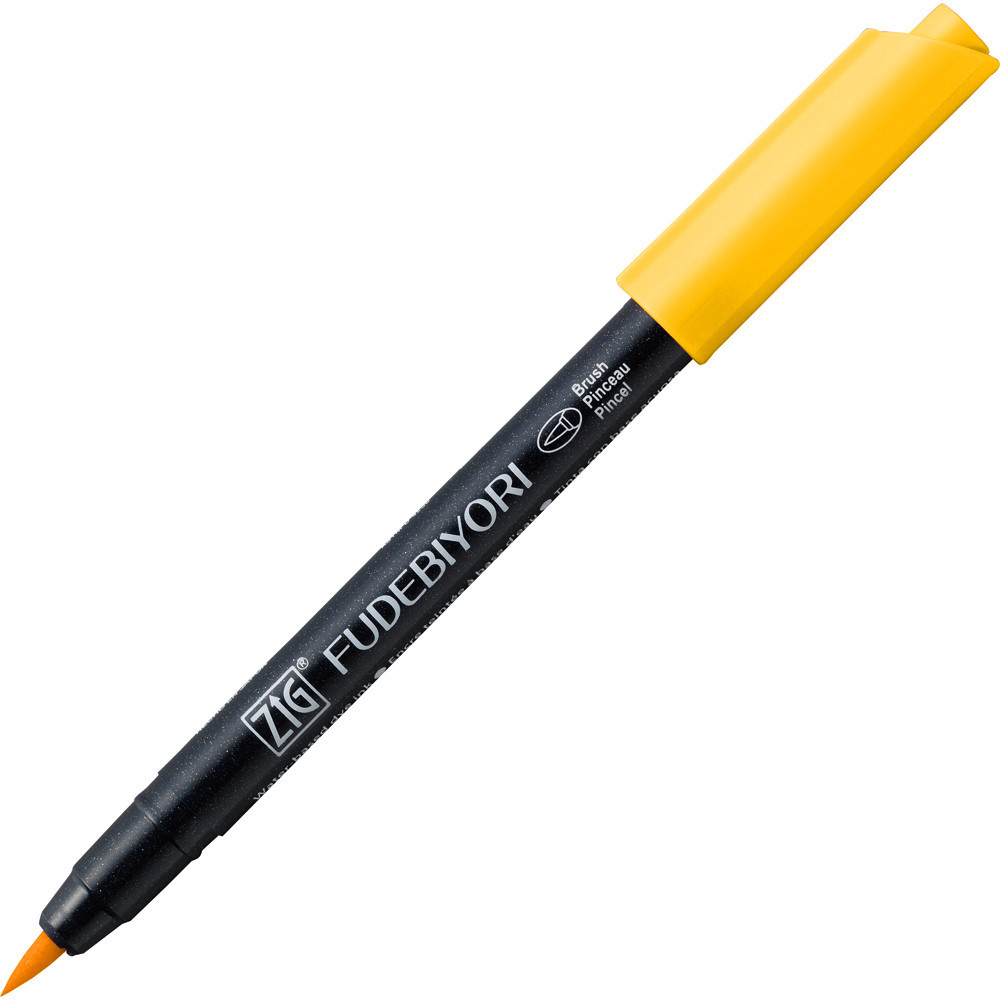 Zig Fudebiyori Brush Pen - Kuretake - Yellow