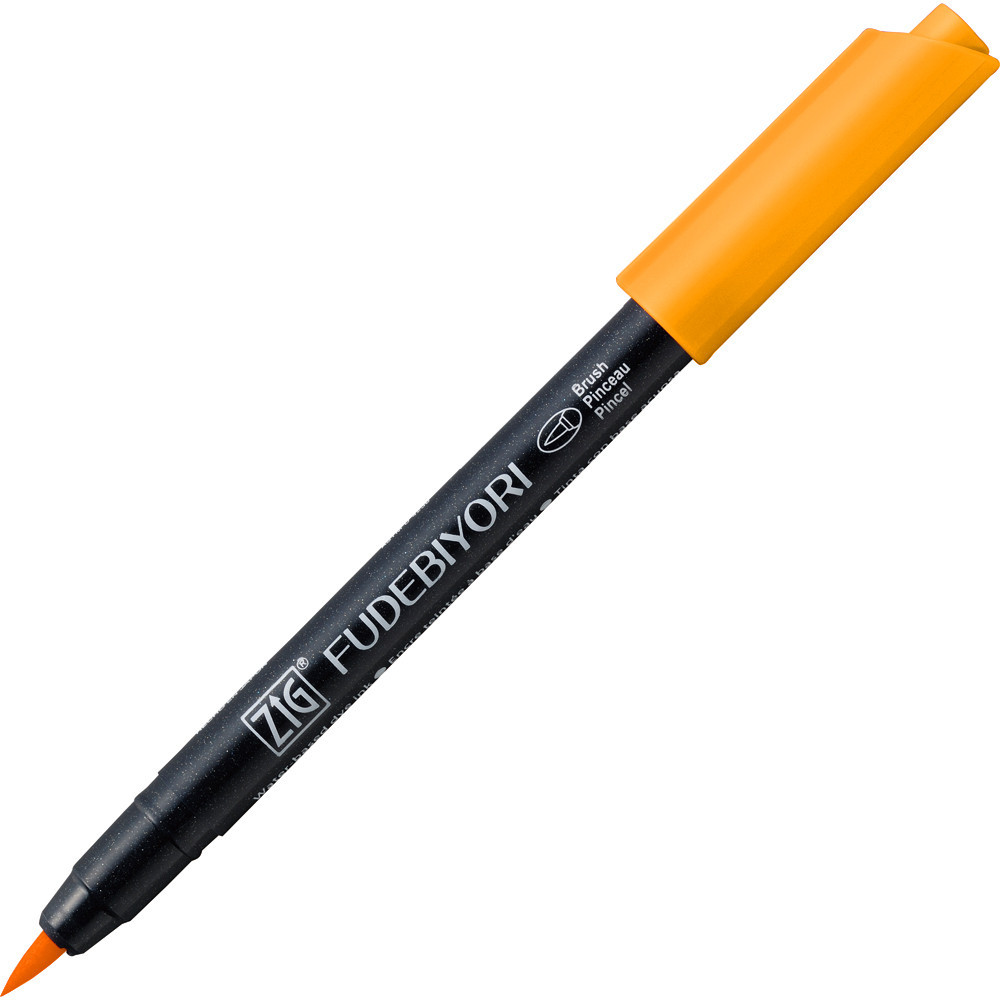 Zig Fudebiyori Brush Pen - Kuretake - Bright Yellow