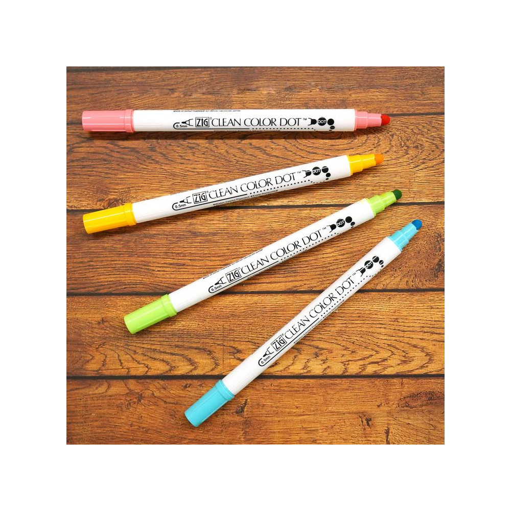 Zig Clean Color Dot double sided pen set - Kuretake - 4 pcs.