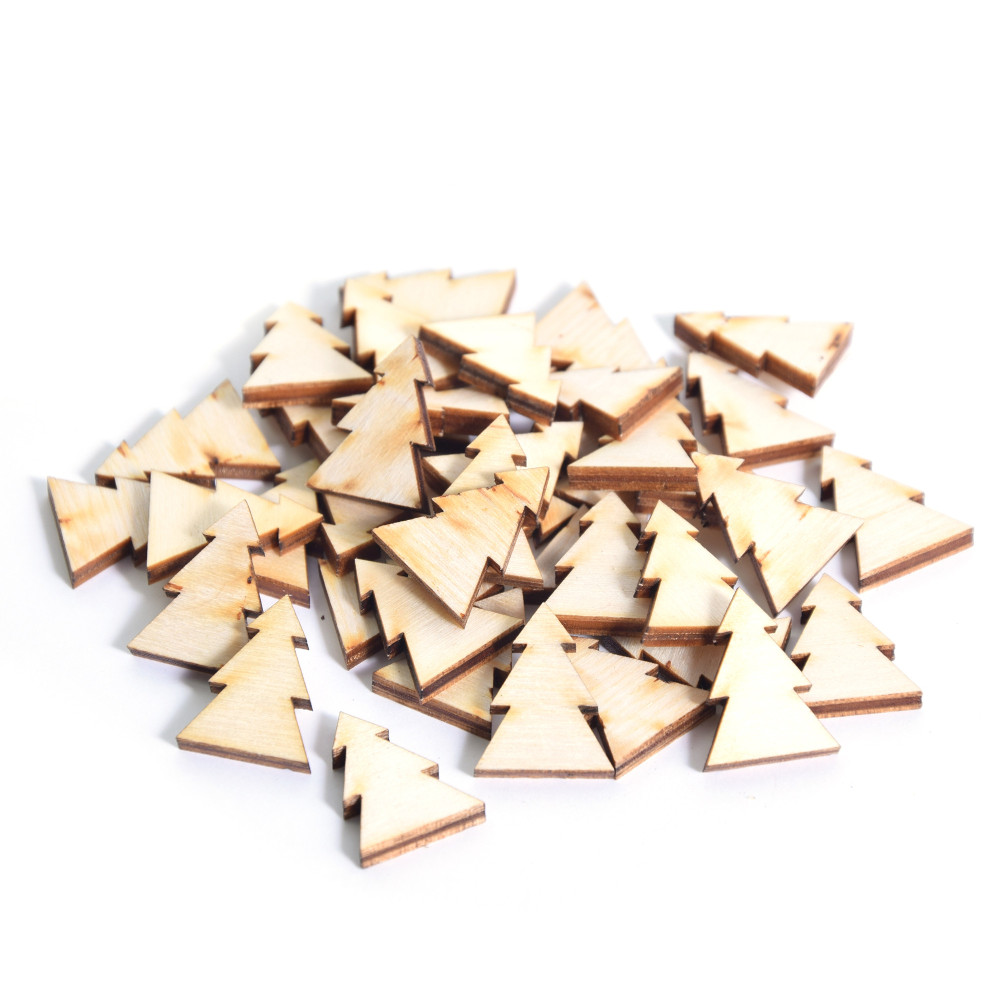 Wooden Christmas tree confetti  - Simply Crafting - 2 cm, 40 pcs.