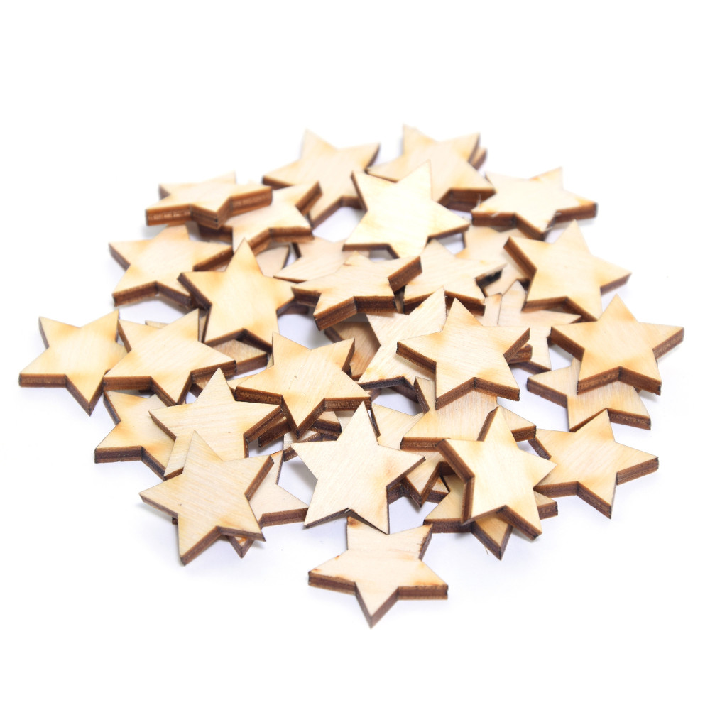 Drewniane konfetti gwiazdki - Simply Crafting - 2 cm, 40 szt.