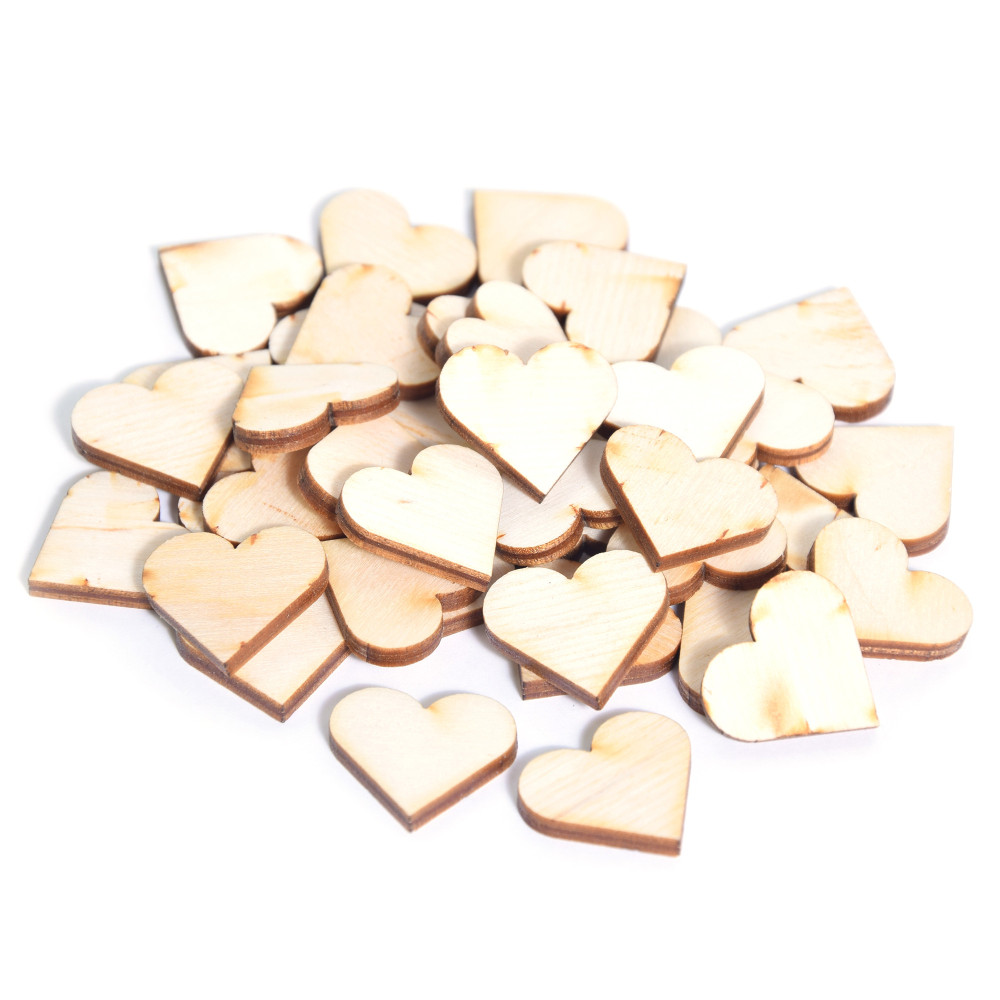 Wooden heart confetti - Simply Crafting - 2 cm, 40 pcs.