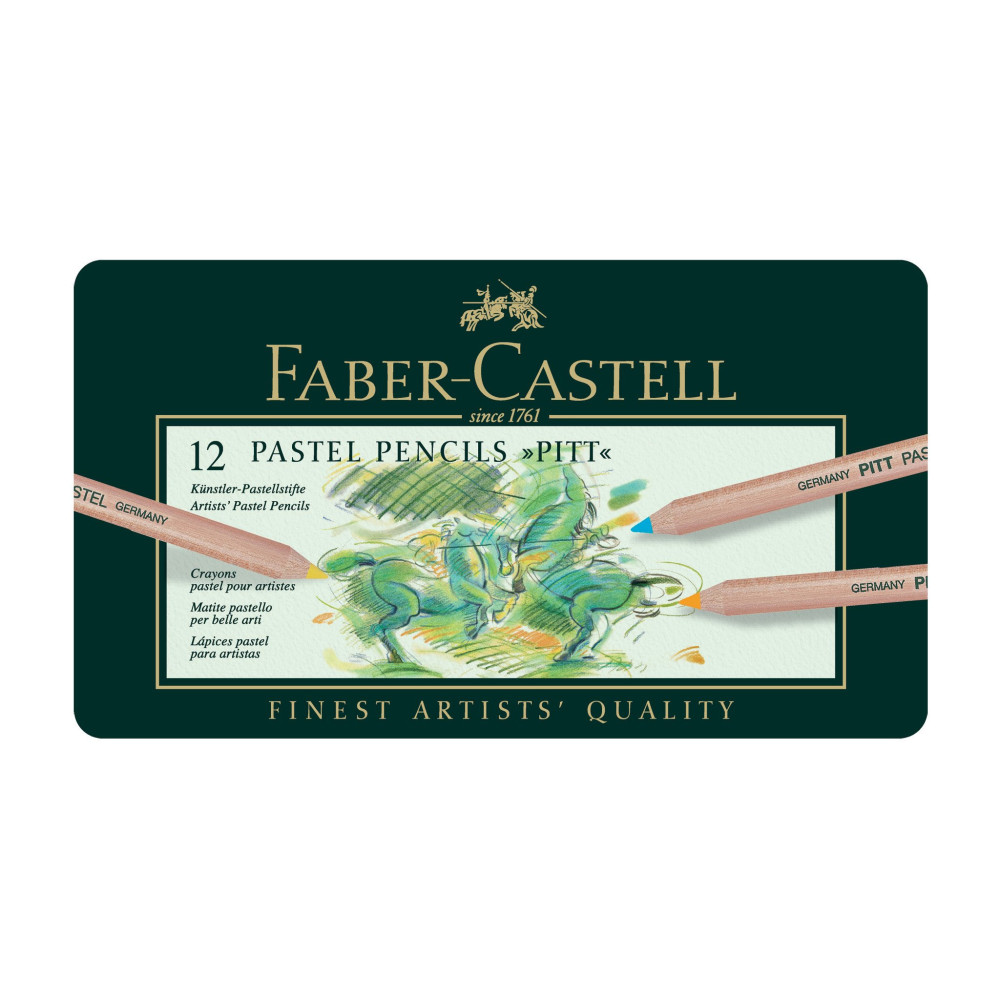 Pitt Pastel pencil set in metal tin - Faber-Castell - 12 colors