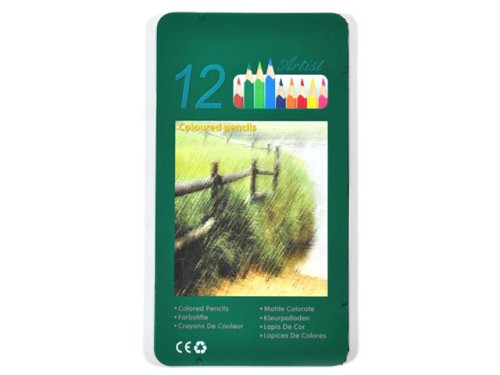 Colored pencils in metal tin - Renesans - 12 colors