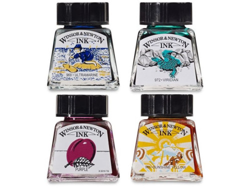 Zestaw tuszów rysunkowych - Winsor & Newton - Rich Tones, 4 szt.