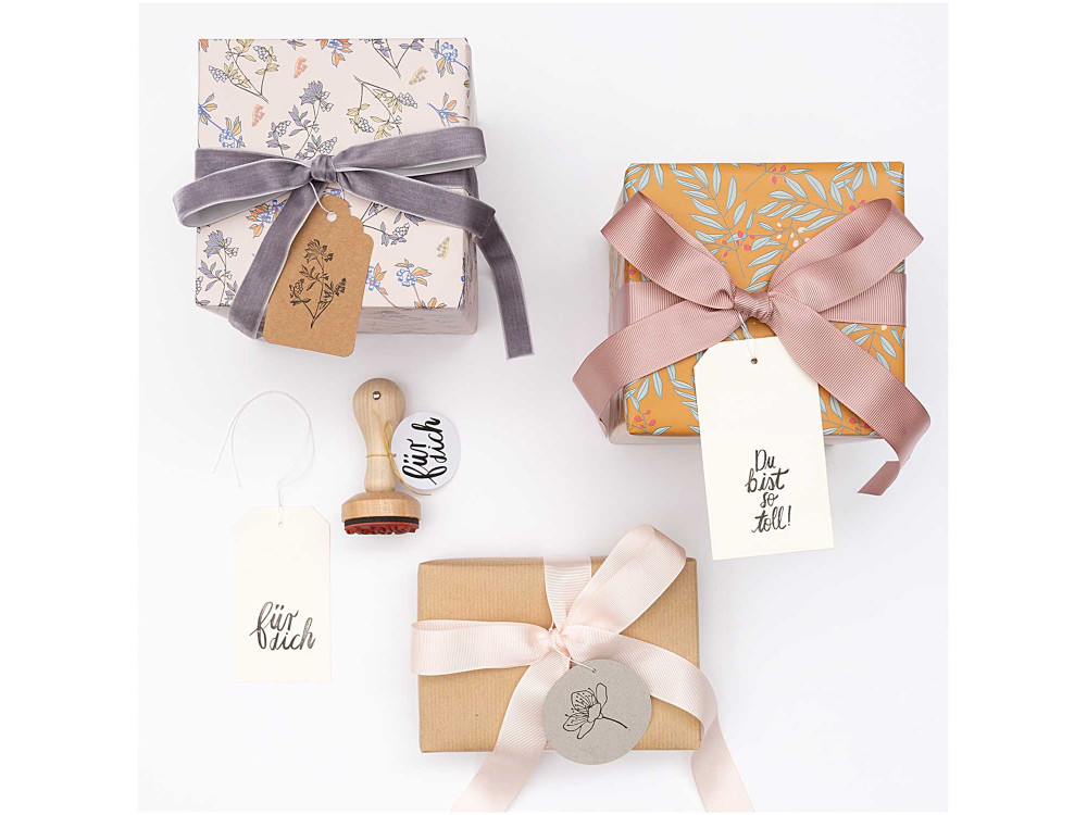 Stempel na drewnianym gryfie - Rico Design - Kwiat dzwonka
