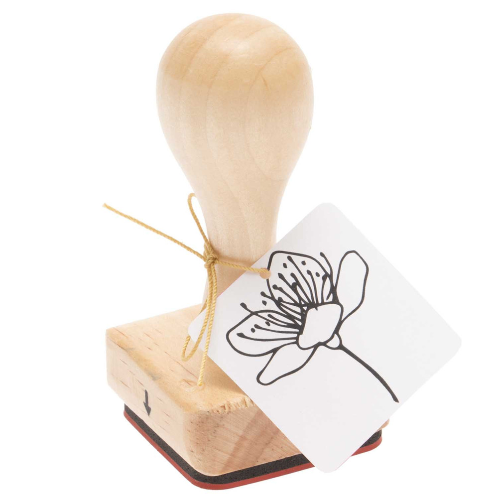 Rubber stamp with wooden handle - Rico Design - Cherry blossom