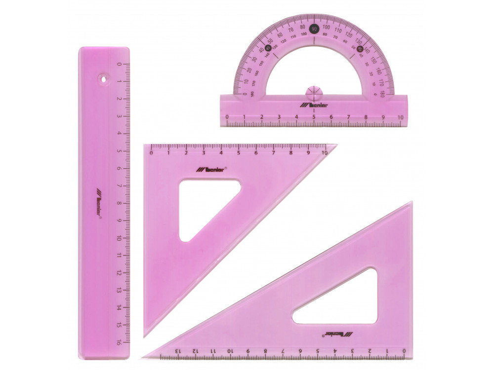 4Pcs Measure Soft Flexible Rulers Protractor Triangular Ruler Student Stationery 