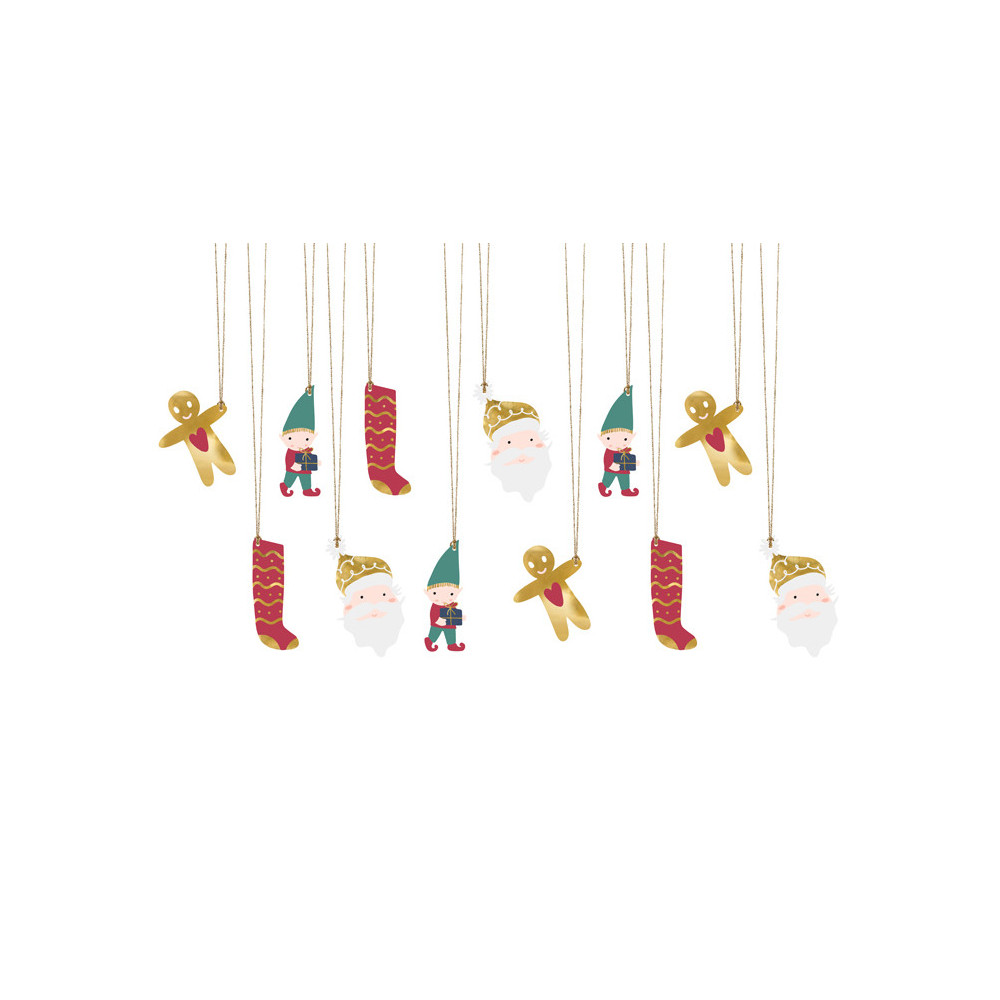 Set of gift tags - Santa Claus, 12 pcs.