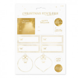 Christmas stickers - gold, 12 pcs.