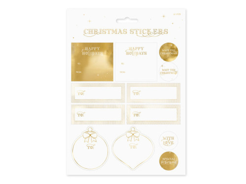 Christmas stickers - gold, 12 pcs.