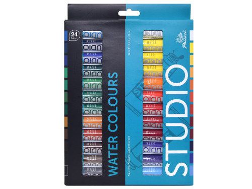 Set of watercolor paints in tubes - Phoenix - 24 colors x 12 ml