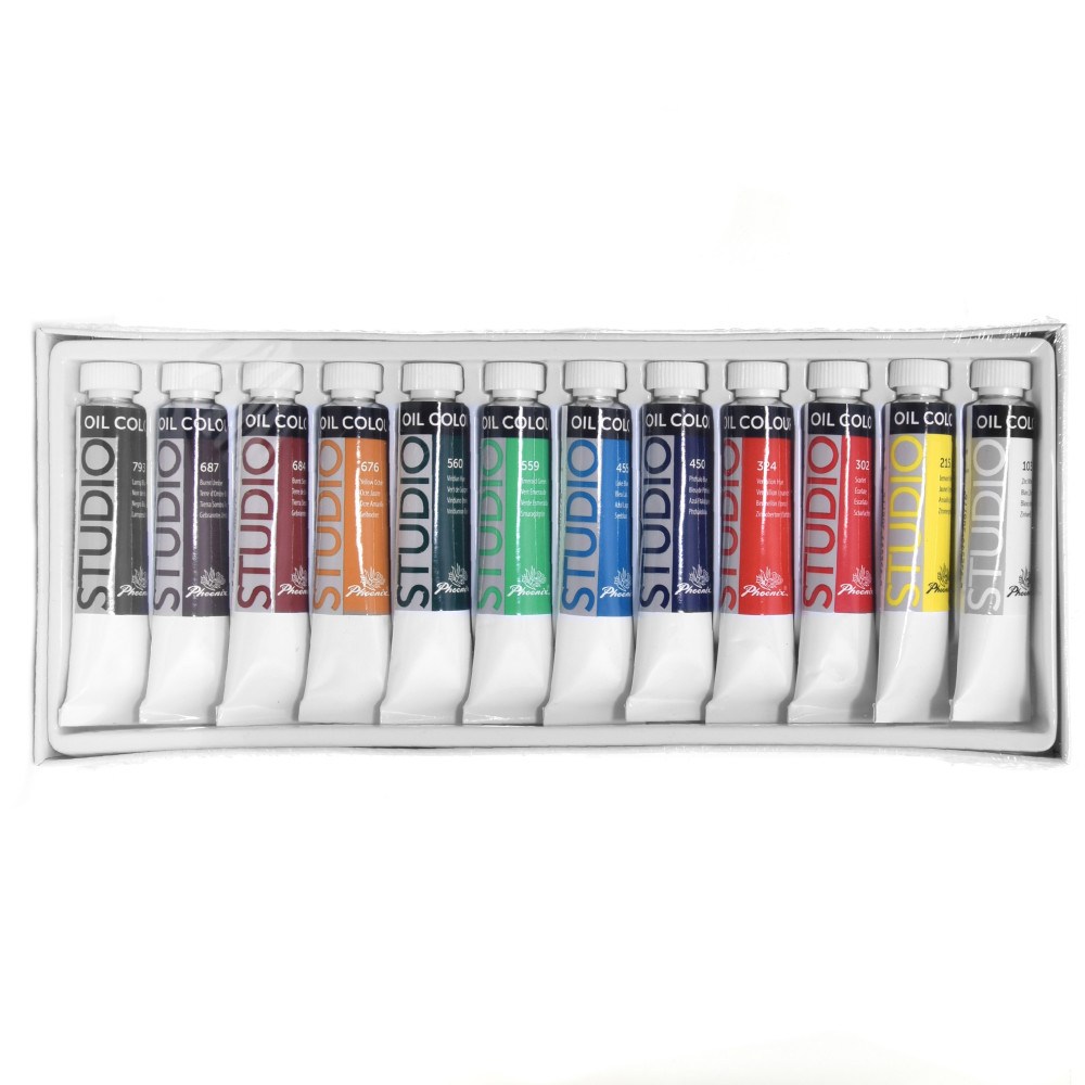 Set of oil paints in tubes - Phoenix - 12 colors x 12 ml