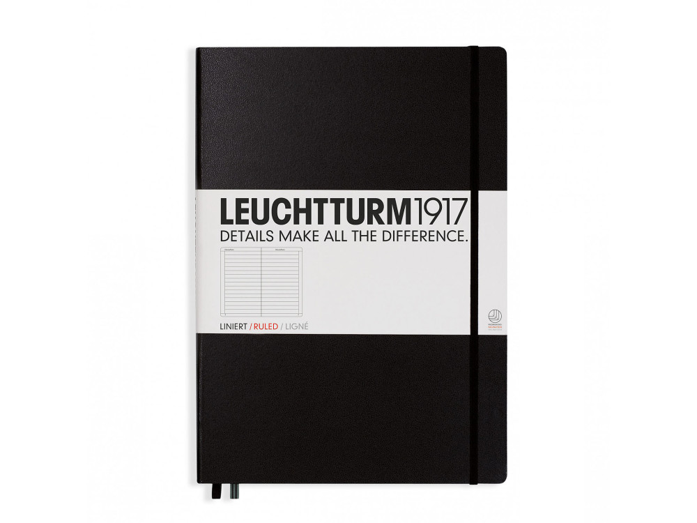 Notatnik Master Classic - Leuchtturm1917 - w linie, czarny, A4+