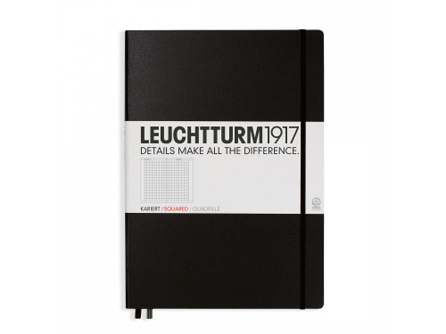 Notatnik Master Classic - Leuchtturm1917 - w kratkę, czarny, A4+